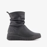 Leren dames enkellaarsjes zwart