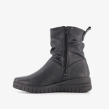 Leren dames enkellaarsjes zwart