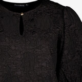 Dames top met bloemenpatroon zwart