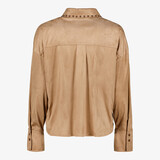 Dames blouse met studs camel