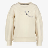 TwoDay meisjes sweater met tekst en pailletjes beige
