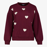 TwoDay dames sweater met hartjes bordeauxrood