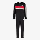 Adidas J 3S TIB FT TS kinder trainingspak zwart rood