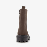 Leren dames veterboots bruin