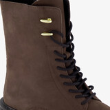 Leren dames veterboots bruin