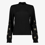 TwoDay dames top met col en strikjes zwart