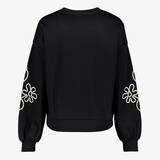 Dames sweater met geborduurde details zwart