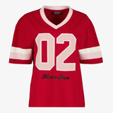 Dames baseballshirt rood wit