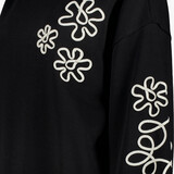 Dames sweater met geborduurde details zwart