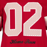 Dames baseballshirt rood wit