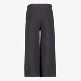 Meisjes wide leg broek met kanten biezen grijs