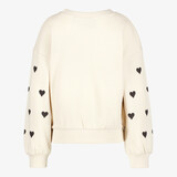 Meisjes sweater met hartjes beige