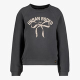 TwoDay meisjes sweater met tekst en strikje grijs