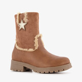 Blue Box meisjes enkellaarsjes met imitatiebont cognac