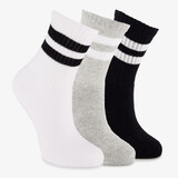 3 paar kindersokken met streepjes wit zwart