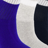 3 paar kindersokken met streepjes blauw grijs