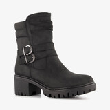 Blue Box dames biker enkellaarsjes met hak zwart