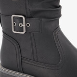 Dames enkellaarsjes met gesp zwart