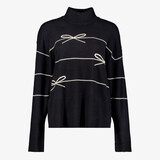 Twoday dames trui met strikjes zwart