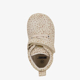 Leren babyschoenen beige met stippenprint
