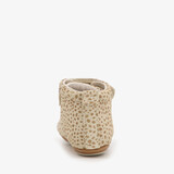 Leren babyschoenen beige met stippenprint
