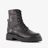 Harper leren dames veterboots zwart