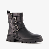 Harper leren dames biker boots zwart