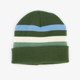 Gebreide jongens muts met teddyvoering groen blauw