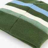 Gebreide jongens muts met teddyvoering groen blauw