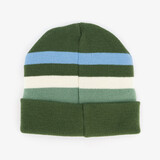 Gebreide jongens muts met teddyvoering groen blauw