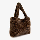 Dames shopper met panterprint bruin