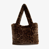 Dames shopper met panterprint bruin