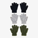 3 paar touchscreen handschoenen zwart grijs groen