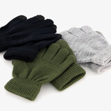 3 paar touchscreen handschoenen zwart grijs groen