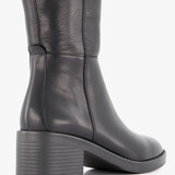 Hoge leren dames laarzen zwart