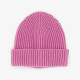 Ribgebreide dames muts roze
