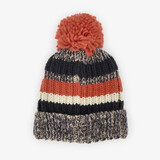 Ribgebreide muts kinderen grijs/oranje