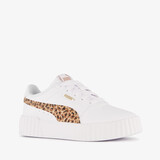 Puma Carina 3.0 meisjes sneakers met panterprint details wit