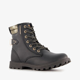 Blue Box meisjes veterboots zwart met goud