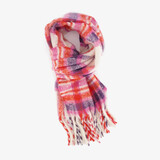 Geruite dames sjaal roze beige