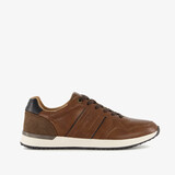Heren sneakers cognac wit