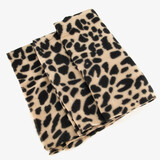 Dames sjaal met panterprint beige zwart