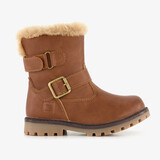 Gevoerde meisjes biker boots cognac