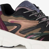 Dames dad sneakers met slangenprint zwart