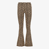 TwoDay dames flared broek met tribal print bruin zwart