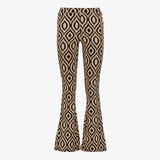 TwoDay dames flared broek met tribal print bruin zwart