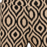 Dames flared broek met tribal print bruin zwart