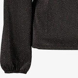 Dames party top zwart zilver