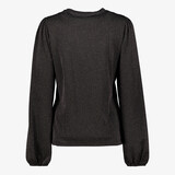 Dames party top zwart zilver