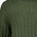 Ribgebreide dames trui groen